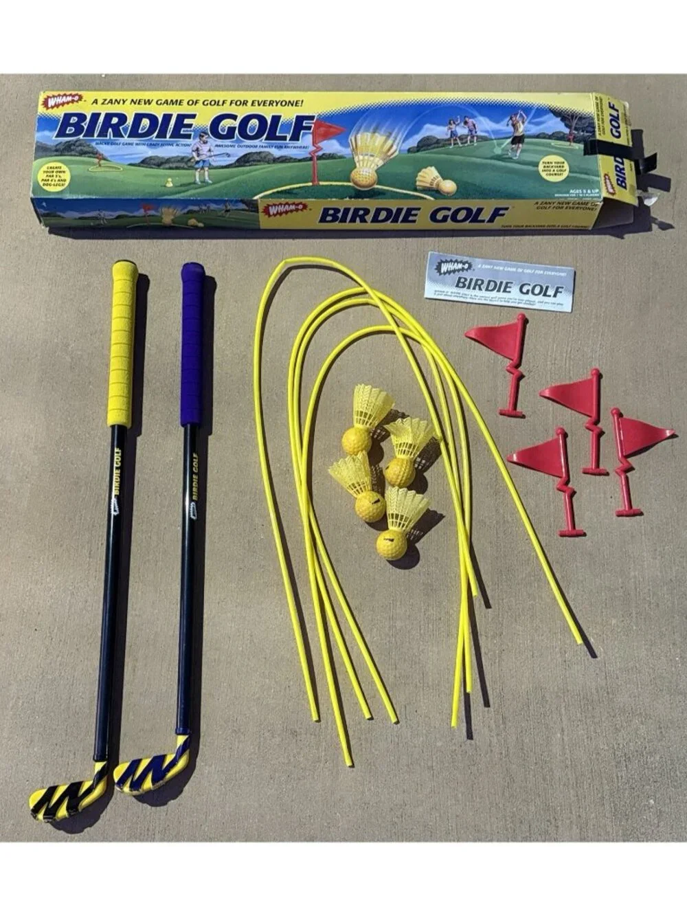Vintage Wham-O Birdie Golf Family Yard Game Outdoor Party Fun Kids 1998 Rare